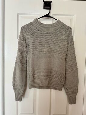 Neutral Gray Knit Women's Sweater - Classic Crewneck
